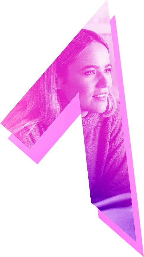 Triangle image with pink outline