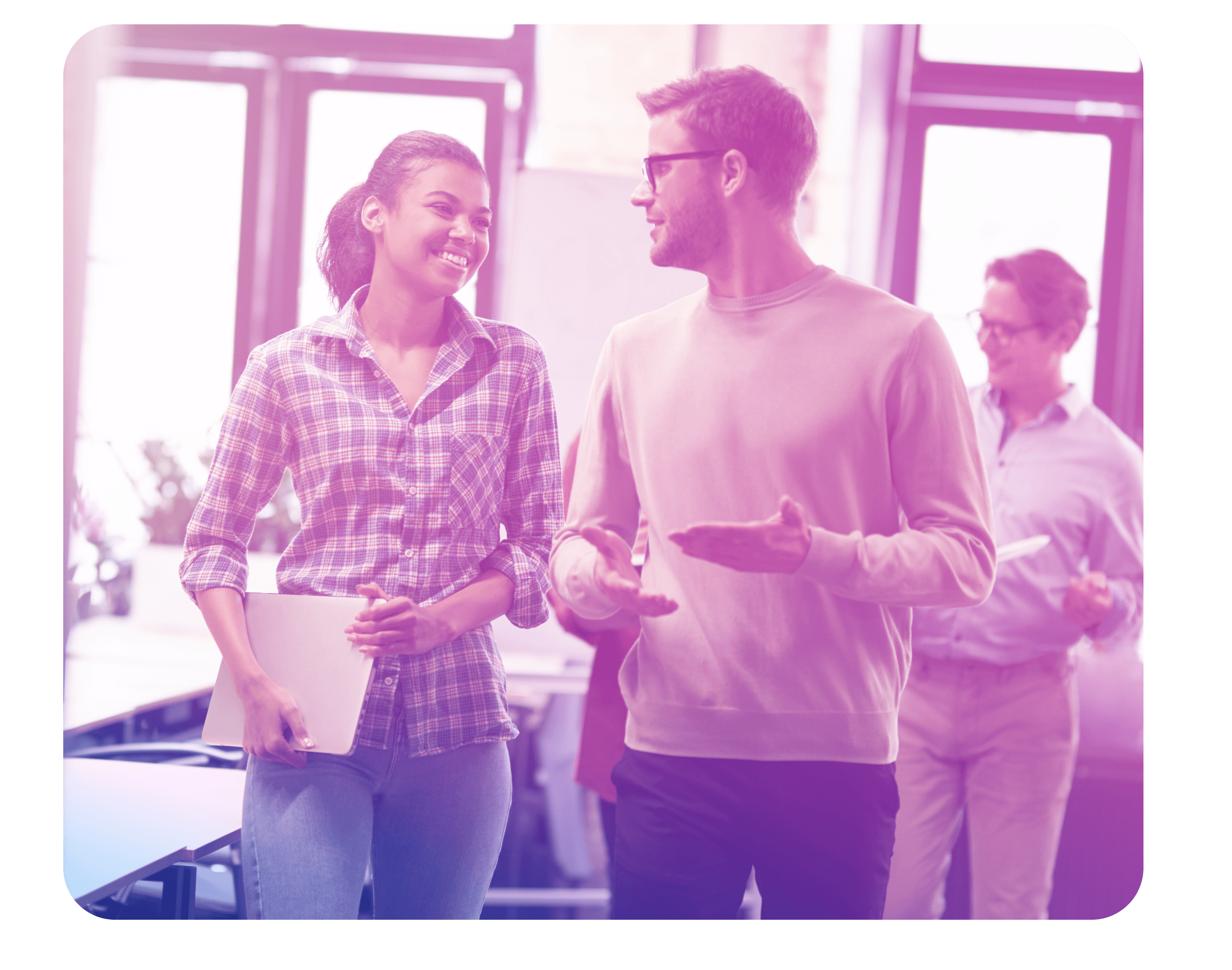 Future workforce collaborating in an office